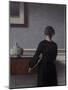 Interior with Young Woman from Behind-Vilhelm Hammershoi-Mounted Giclee Print