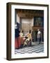 Interior, Woman Drinking with Two Men, and a Maidservant, C1658-Pieter de Hooch-Framed Giclee Print