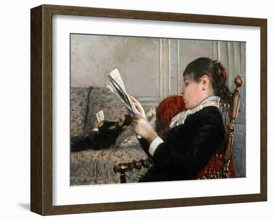 Interior, Woman Reading, 1880-Gustave Caillebotte-Framed Giclee Print