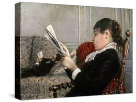 Interior, Woman Reading, 1880-Gustave Caillebotte-Stretched Canvas