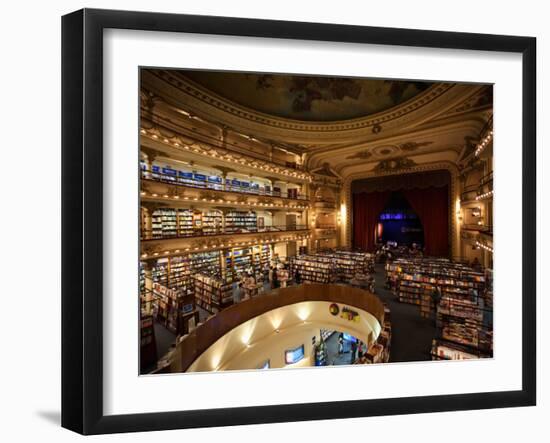 Interiors of a Bookstore, El Ateneo, Avenida Santa Fe, Buenos Aires, Argentina-null-Framed Photographic Print