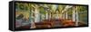 Interiors of a church, St. Benedict's Catholic Church, Honaunau, Hawaii, USA-Panoramic Images-Framed Stretched Canvas