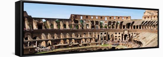 Interiors of an Amphitheater, Coliseum, Rome, Lazio, Italy-null-Framed Stretched Canvas