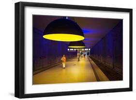 Interiors of an Underground Station, Westfriedhof, Munich U-Bahn, Munich, Bavaria, Germany-null-Framed Photographic Print