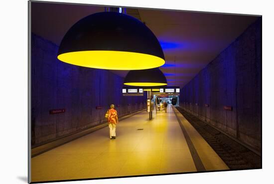 Interiors of an Underground Station, Westfriedhof, Munich U-Bahn, Munich, Bavaria, Germany-null-Mounted Photographic Print