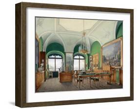 Interiors of the Winter Palace, the Large Study of Emperor Nicholas I, 1860S-Eduard Hau-Framed Giclee Print