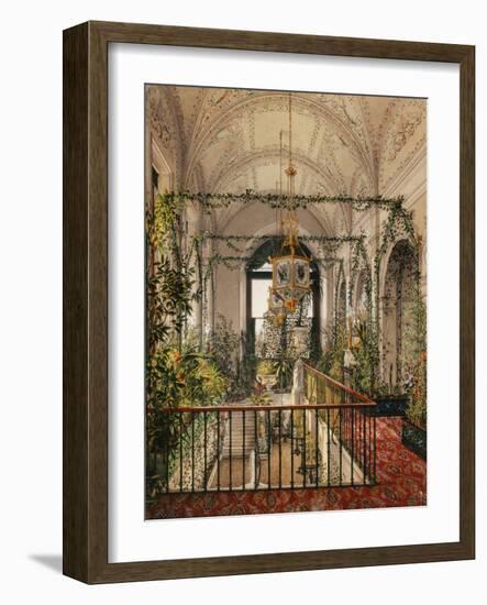 Interiors of the Winter Palace, the Small Winter Garden in the Apartments of Alexandra Fyodorovna-Konstantin Andreyevich Ukhtomsky-Framed Giclee Print