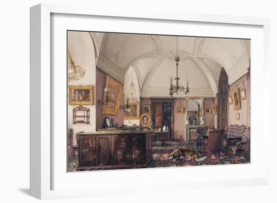 Interiors of the Winter Palace, the Study of Grand Prince Nicholas Nicolaievich, 1856-Konstantin Andreyevich Ukhtomsky-Framed Giclee Print