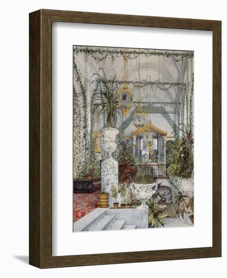 Interiors of the Winter Palace, the Winter Garden of Empress Alexandra Fyodorovna, 1860S-Konstantin Andreyevich Ukhtomsky-Framed Giclee Print