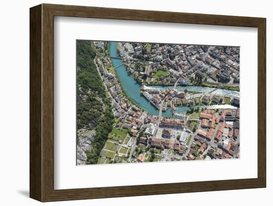 Interlaken, Interlaken-Oberhasli, Bern, Switzerland, Jungfrau Region, Town Centre, Aerial Picture-Frank Fleischmann-Framed Photographic Print