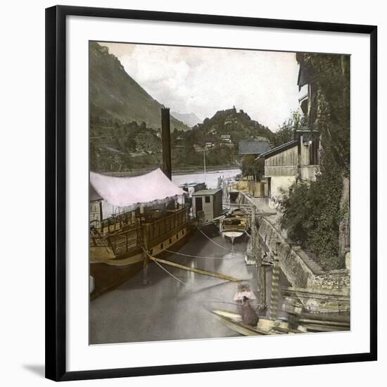 Interlaken (Switzerland), the Pier, Circa 1865-Leon, Levy et Fils-Framed Photographic Print