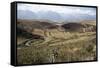 Interlinking Terraces in Natural Landform, Cuzco, Moray, Peru, South America-Walter Rawlings-Framed Stretched Canvas