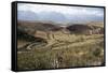 Interlinking Terraces in Natural Landform, Cuzco, Moray, Peru, South America-Walter Rawlings-Framed Stretched Canvas