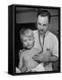 Intern at Minneapolis General Hospital Using Stethoscope to Examine Boy Recovering from Pneumonia-Alfred Eisenstaedt-Framed Stretched Canvas
