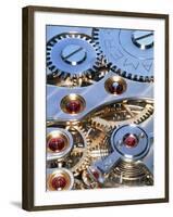 Internal Cogs And Gears of a 17-jewel Swiss Watch-David Parker-Framed Premium Photographic Print