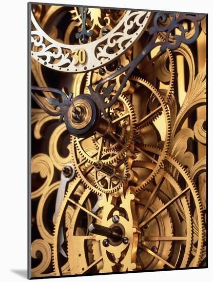 Internal Gears Within a Clock-null-Mounted Photographic Print