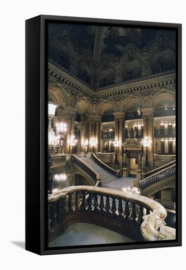 Internal Staircase of Palais Garnier-Charles Garnier-Framed Stretched Canvas