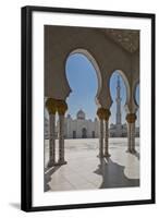 Internal View of the Arcade of the Sheikh Zayed Mosque, Al Maqta District of Abu Dhabi, Abu Dhabi-Cahir Davitt-Framed Photographic Print