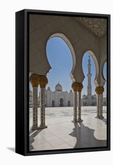 Internal View of the Arcade of the Sheikh Zayed Mosque, Al Maqta District of Abu Dhabi, Abu Dhabi-Cahir Davitt-Framed Stretched Canvas