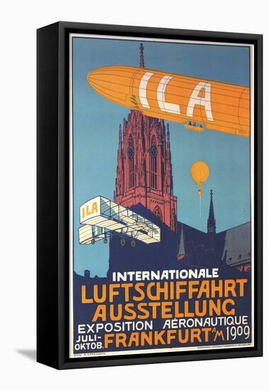 International Air Travel Exhibition Above The Frankfurt Cathedral-Alfred Nathaniel Oppenheim-Framed Stretched Canvas