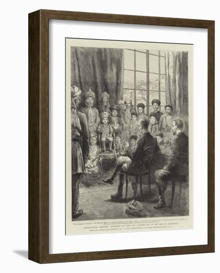 International Amenities, Afternoon Tea with the Youngest Son of the Amir of Afghanistan-Godefroy Durand-Framed Giclee Print