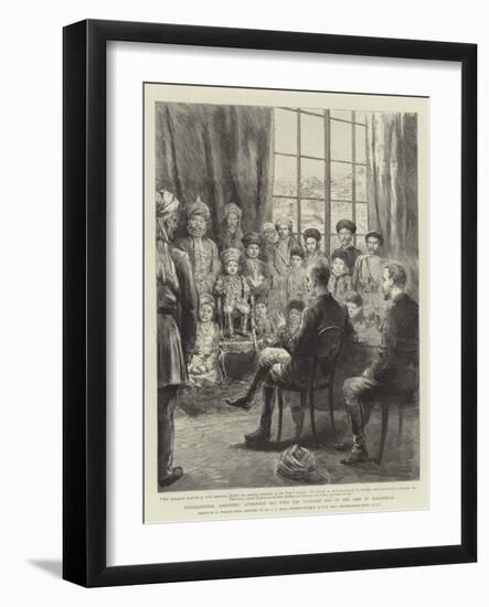 International Amenities, Afternoon Tea with the Youngest Son of the Amir of Afghanistan-Godefroy Durand-Framed Giclee Print