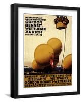 International Balloon Festival, Zurich, c.1909-Emil Cardinaux-Framed Giclee Print