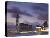 International Commerce Center (ICC) and Tsim Sha Tsui at Dusk, Kowloon, Hong Kong, China-Ian Trower-Stretched Canvas