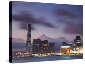 International Commerce Center (ICC) and Tsim Sha Tsui at Dusk, Kowloon, Hong Kong, China-Ian Trower-Stretched Canvas