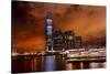 International Commerce Center (Icc), Hong Kong Harbor at Night 4th - Largest Building in World-William Perry-Stretched Canvas