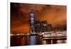 International Commerce Center (Icc), Hong Kong Harbor at Night 4th - Largest Building in World-William Perry-Framed Photographic Print
