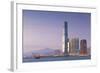 International Commerce Centre (Icc) and Junk Boat, Kowloon, Hong Kong, China, Asia-Ian Trower-Framed Photographic Print