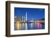 International Commerce Centre (Icc) and Yau Ma Tei Typhoon Shelter at Dusk, Hong Kong, China-Ian Trower-Framed Photographic Print