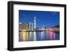 International Commerce Centre (Icc) and Yau Ma Tei Typhoon Shelter at Dusk, Hong Kong, China-Ian Trower-Framed Photographic Print