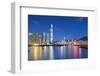 International Commerce Centre (Icc) and Yau Ma Tei Typhoon Shelter at Dusk, Hong Kong, China-Ian Trower-Framed Photographic Print