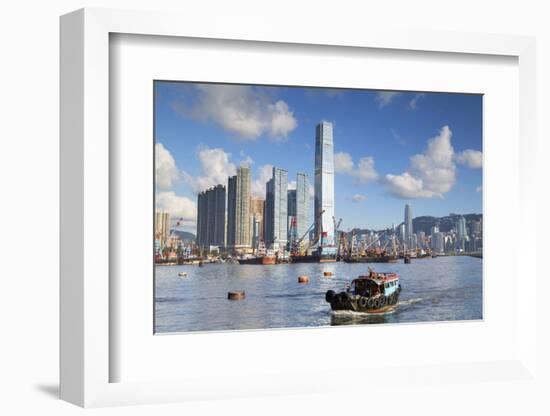 International Commerce Centre (Icc) and Yau Ma Tei Typhoon Shelter, West Kowloon, Hong Kong, China-Ian Trower-Framed Photographic Print