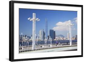 International Commerce Centre (Icc) from Sun Yat Sen Memorial Park, Hong Kong, China, Asia-Ian Trower-Framed Photographic Print