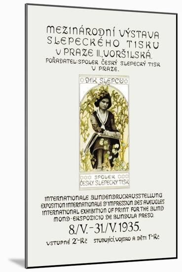 International Exhibition of Print for the Blind-Alphonse Mucha-Mounted Art Print