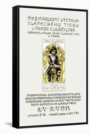 International Exhibition of Print for the Blind-Alphonse Mucha-Framed Stretched Canvas
