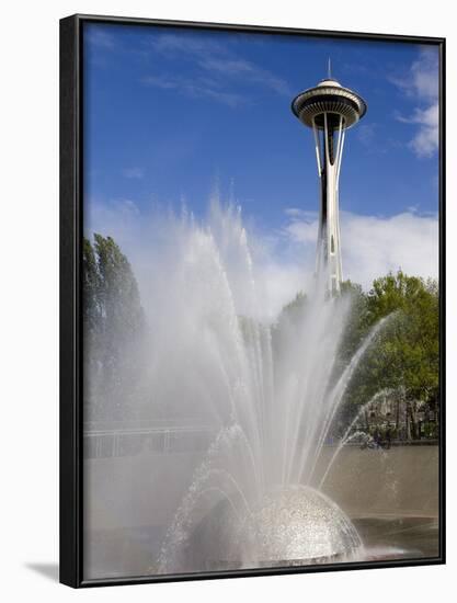 International Fountain and Space Needle at the Seattle Center, Seattle, Washington State, USA-Richard Cummins-Framed Photographic Print