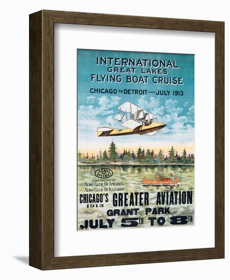 International Great Lakes Flying Boat Cruise, Chicago to Detroit, c.1913-null-Framed Art Print