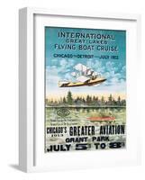 International Great Lakes Flying Boat Cruise, Chicago to Detroit, c.1913-null-Framed Art Print