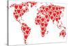 International Map Composition Composed of Love Heart Pictograms. Vector Love Heart Elements are Uni-Aha-Soft-Stretched Canvas