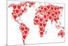 International Map Composition Composed of Love Heart Pictograms. Vector Love Heart Elements are Uni-Aha-Soft-Mounted Art Print