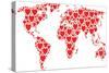 International Map Composition Composed of Love Heart Pictograms. Vector Love Heart Elements are Uni-Aha-Soft-Stretched Canvas