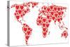 International Map Composition Composed of Love Heart Pictograms. Vector Love Heart Elements are Uni-Aha-Soft-Stretched Canvas