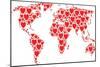 International Map Composition Composed of Love Heart Pictograms. Vector Love Heart Elements are Uni-Aha-Soft-Mounted Art Print