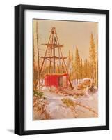 International Nickel Company- Diamond Drill Rig, Manitoba Bush, Inc, 1964 (Oil on Canvas)-Terence Cuneo-Framed Giclee Print