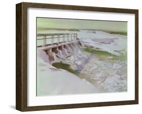 International Nickel Company- Kelsey Dam on the Nielsen River, Manitoba-Terence Cuneo-Framed Giclee Print