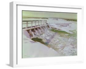 International Nickel Company- Kelsey Dam on the Nielsen River, Manitoba-Terence Cuneo-Framed Giclee Print